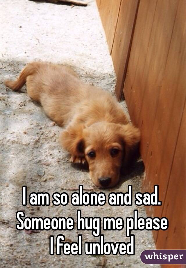 I am so alone and sad. Someone hug me please
I feel unloved