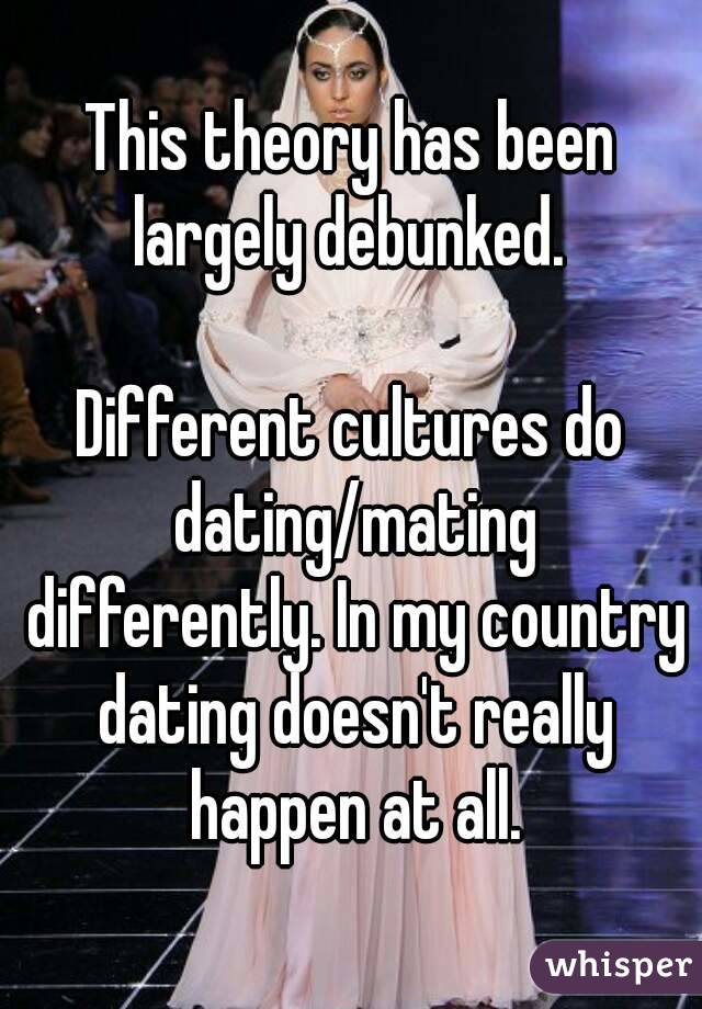 This theory has been largely debunked. 

Different cultures do dating/mating differently. In my country dating doesn't really happen at all.