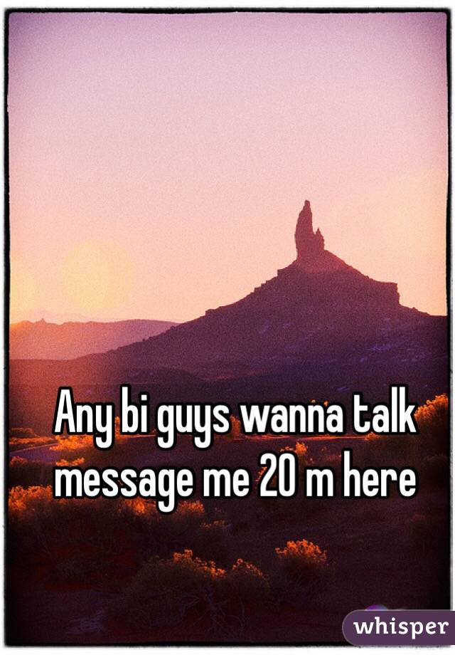 Any bi guys wanna talk message me 20 m here