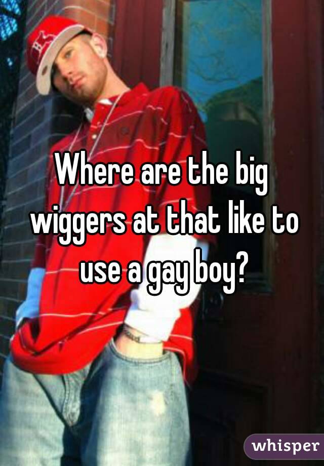 Where are the big wiggers at that like to use a gay boy?
