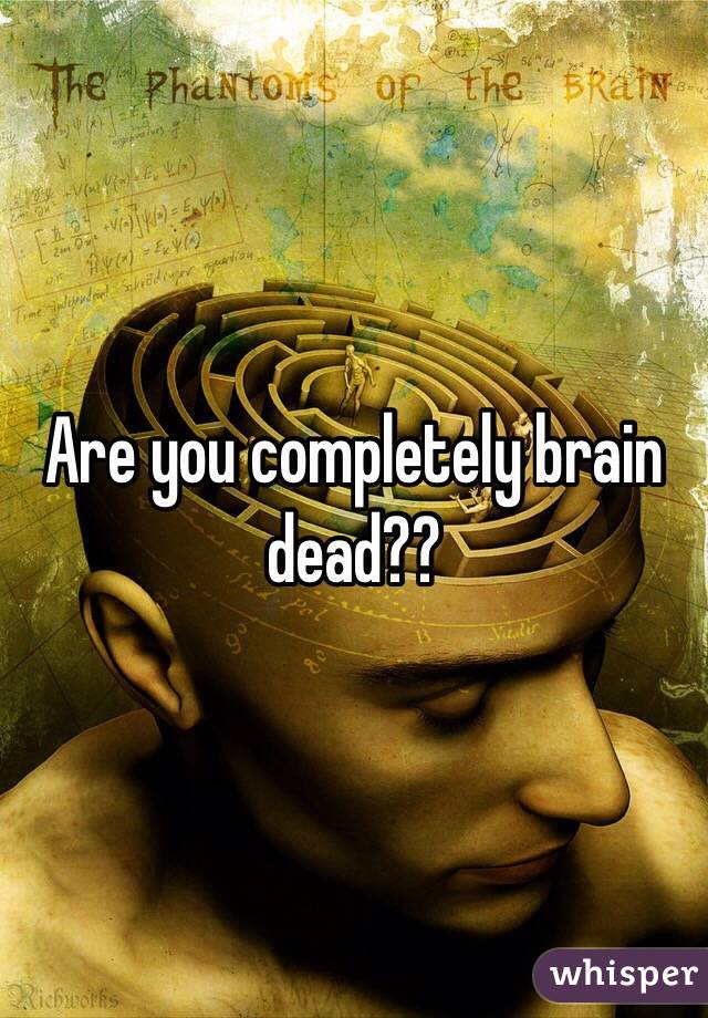 Are you completely brain dead??