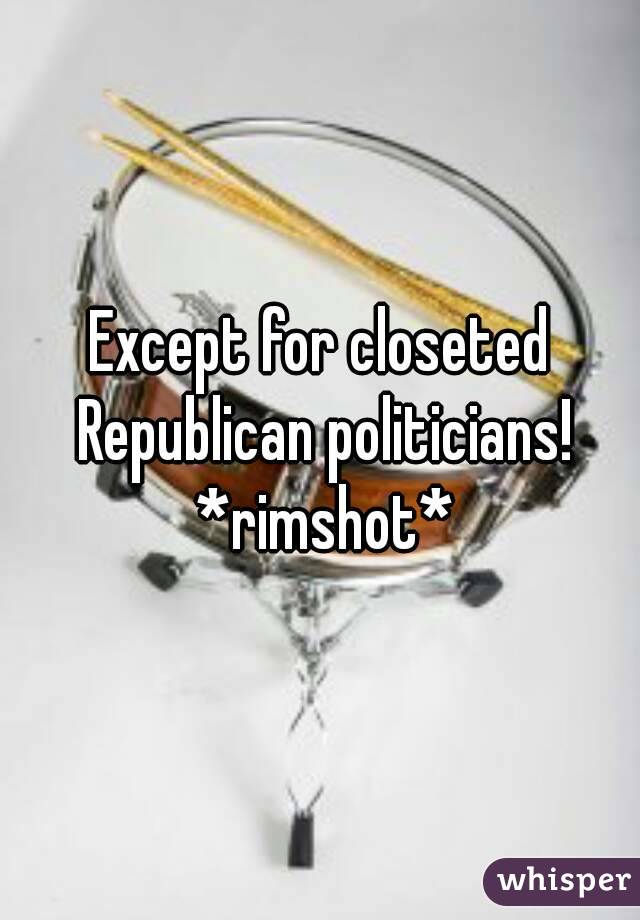 Except for closeted Republican politicians! *rimshot*