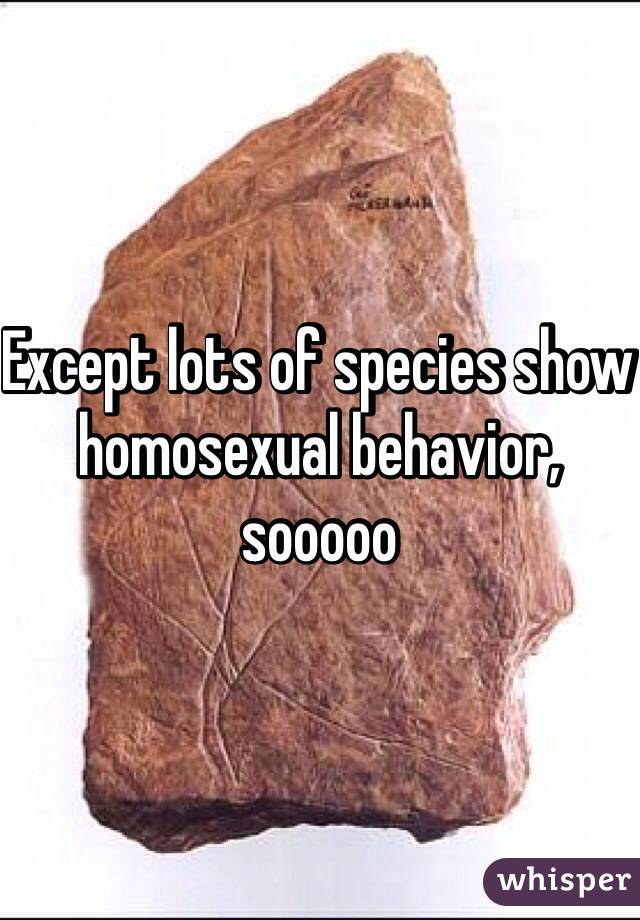 Except lots of species show homosexual behavior, sooooo