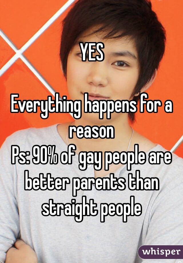 YES

Everything happens for a reason
Ps: 90% of gay people are better parents than straight people 