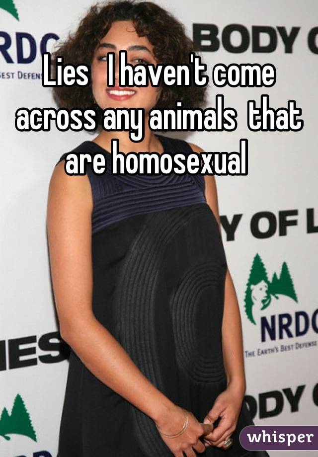 Lies   I haven't come across any animals  that are homosexual 