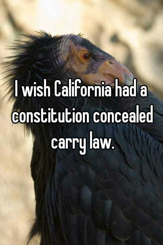 I wish California had a constitution concealed carry law.