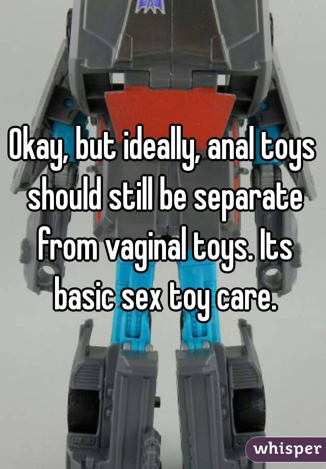Okay, but ideally, anal toys should still be separate from vaginal toys. Its basic sex toy care.