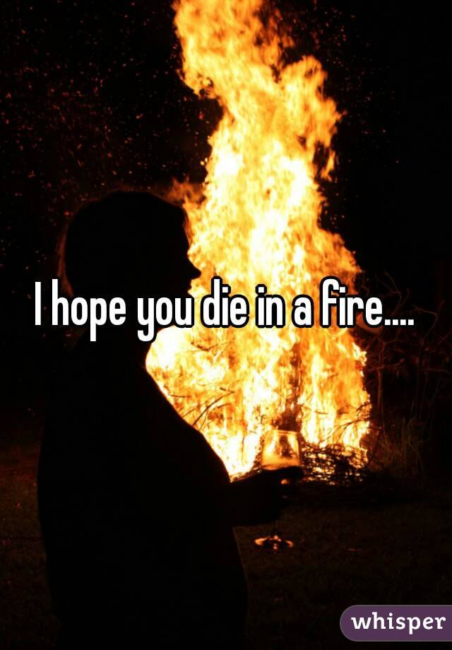 I hope you die in a fire....