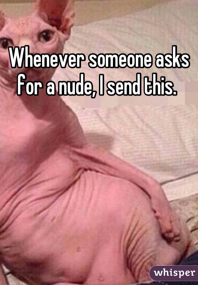 Whenever someone asks for a nude, I send this. 