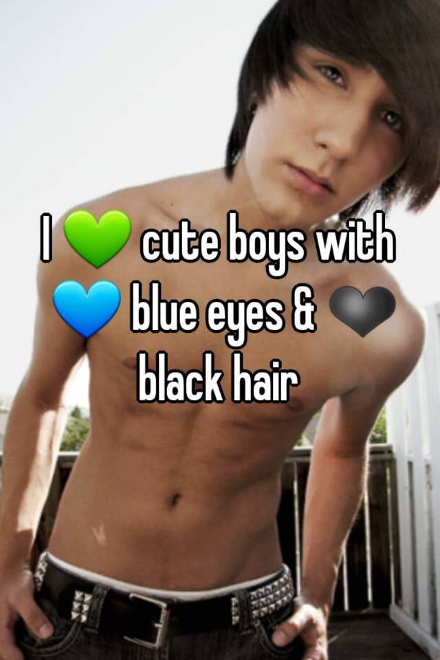 cute boys with black hair and blue eyes