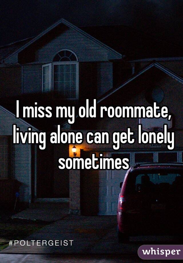 I miss my old roommate, living alone can get lonely sometimes