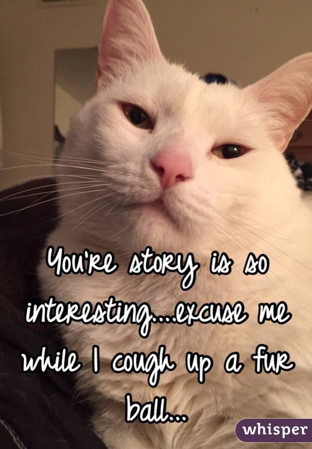You're story is so interesting....excuse me while I cough up a fur ball...