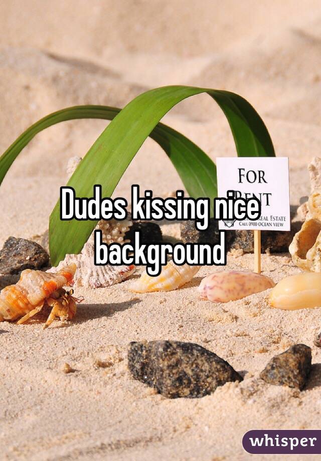 Dudes kissing nice background 