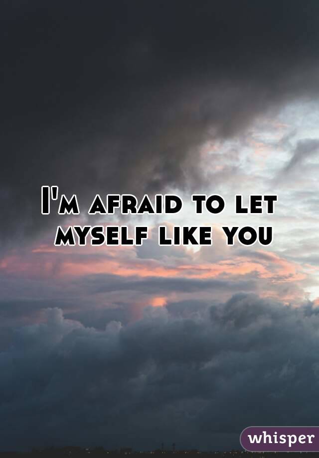 I'm afraid to let myself like you