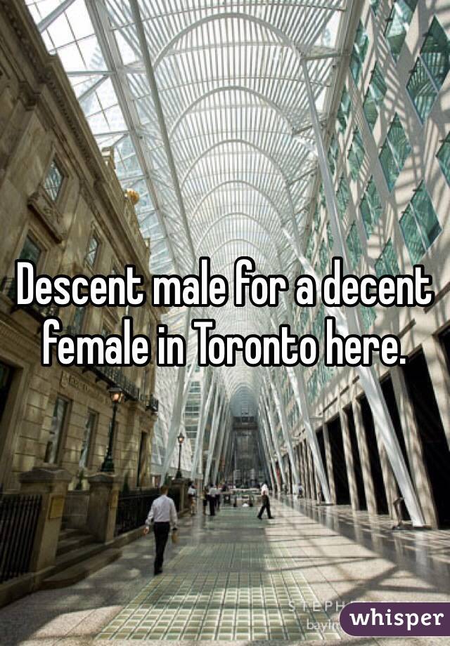 Descent male for a decent female in Toronto here. 