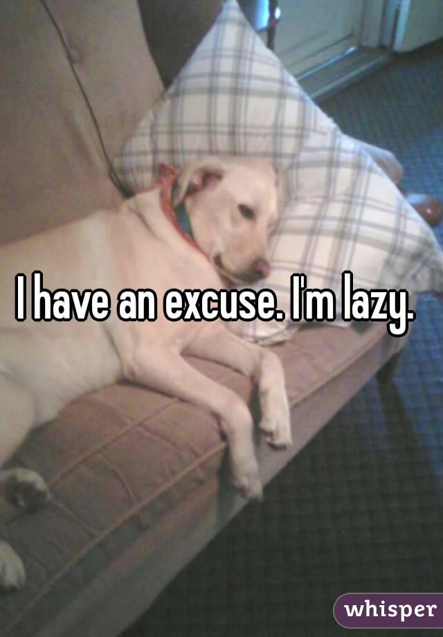 I have an excuse. I'm lazy. 