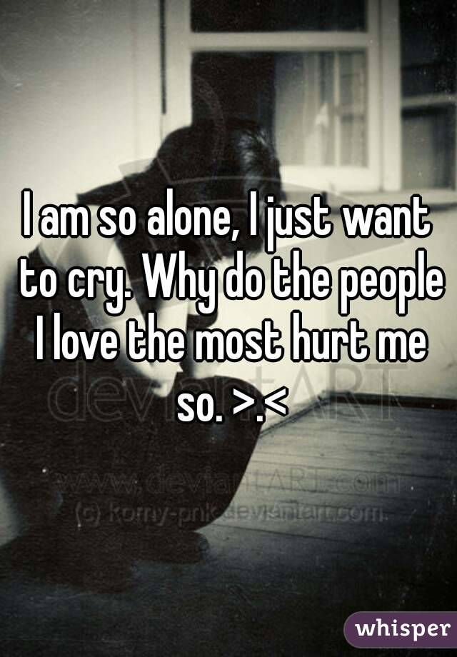 I am so alone, I just want to cry. Why do the people I love the most hurt me so. >.<