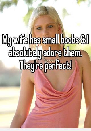 My wife has small boobs & I absolutely adore them. They're perfect!