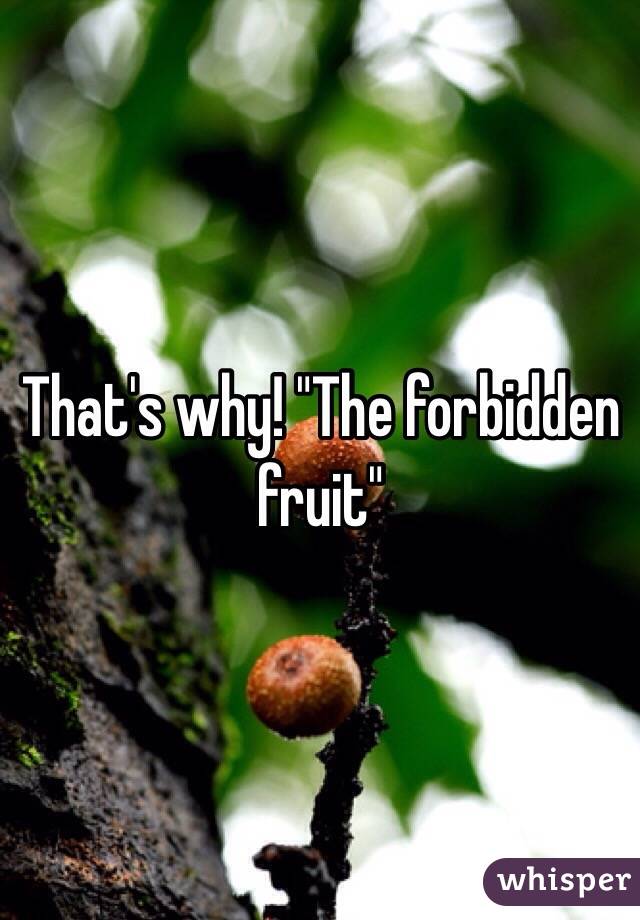 That's why! "The forbidden fruit"