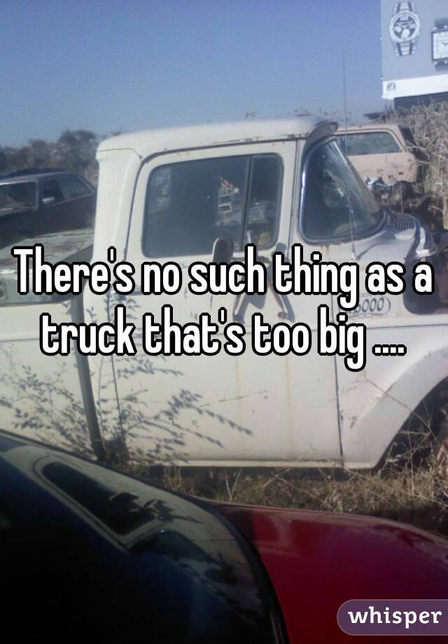 There's no such thing as a truck that's too big .... 