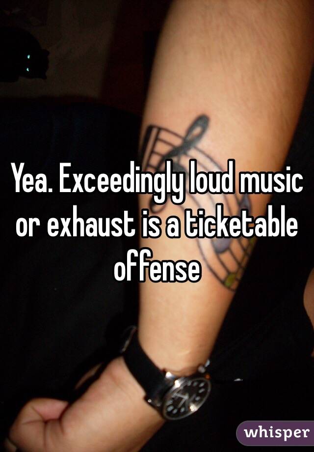 Yea. Exceedingly loud music or exhaust is a ticketable offense 