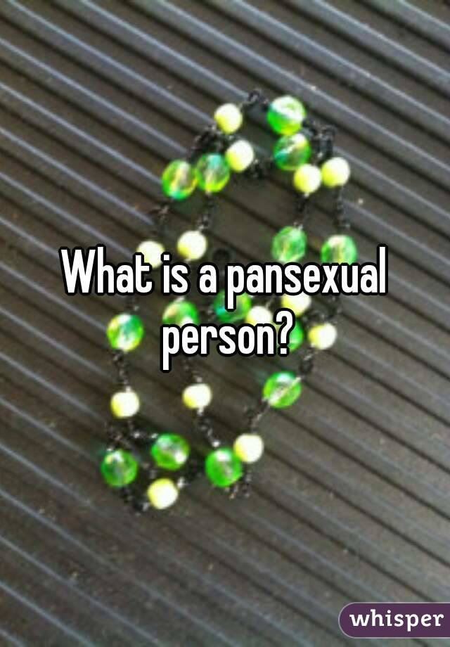 What is a pansexual person?