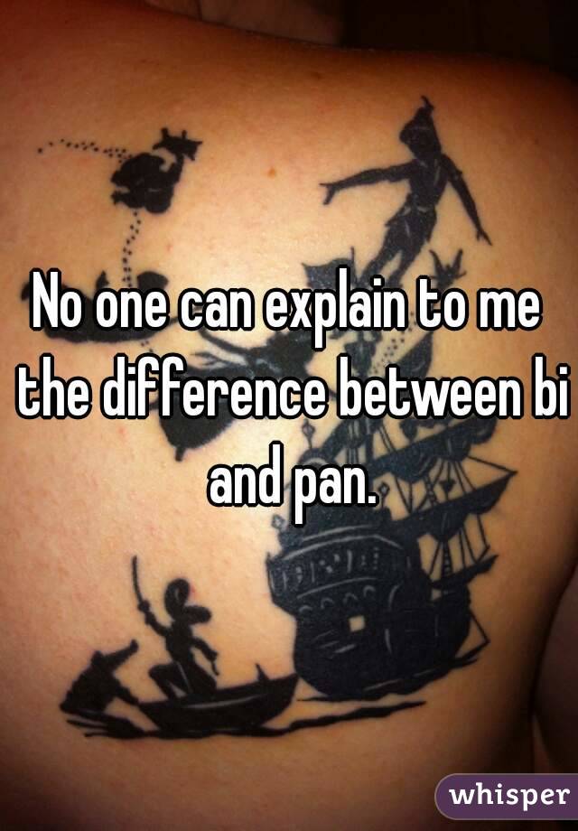 No one can explain to me the difference between bi and pan.