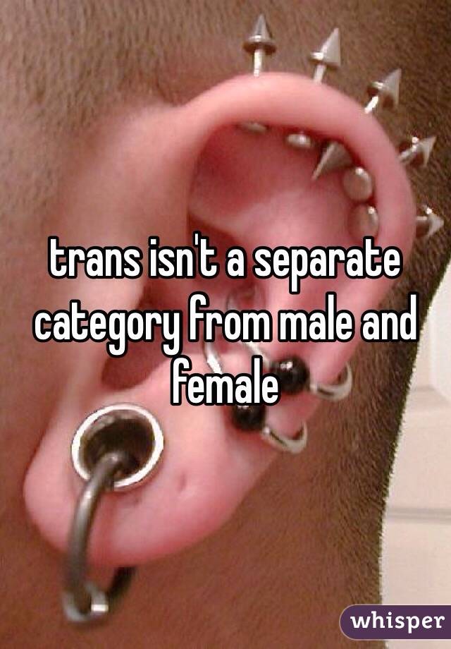 trans isn't a separate category from male and female