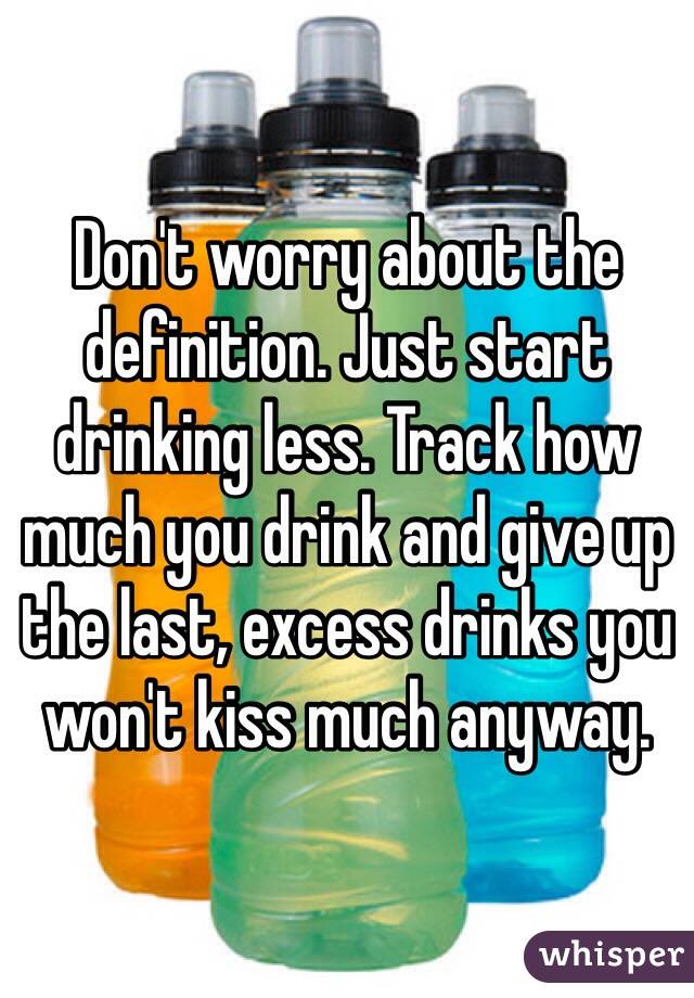 Don't worry about the definition. Just start drinking less. Track how much you drink and give up the last, excess drinks you won't kiss much anyway.
