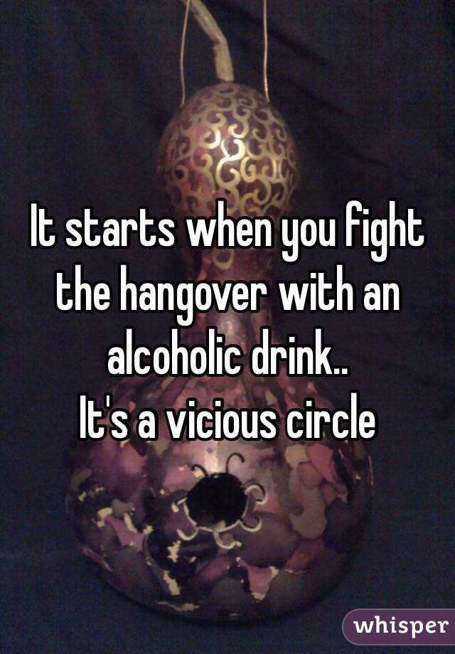 It starts when you fight the hangover with an alcoholic drink..
It's a vicious circle