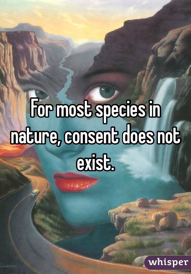 For most species in nature, consent does not exist.