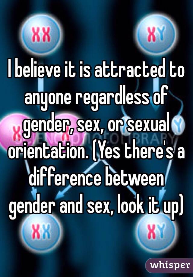 I believe it is attracted to anyone regardless of gender, sex, or sexual orientation. (Yes there's a difference between gender and sex, look it up)