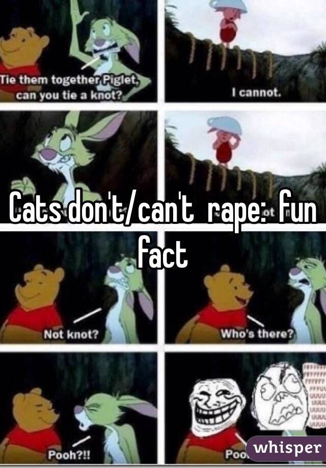 Cats don't/can't  rape:  fun fact
