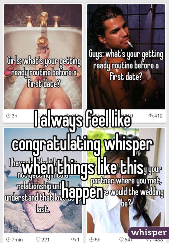 I always feel like congratulating whisper when things like this happen