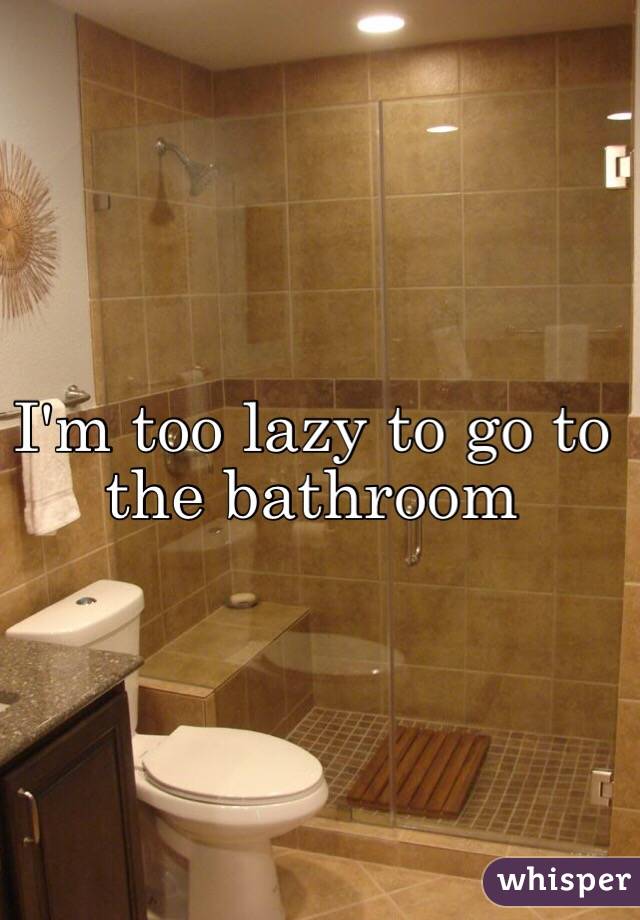 I'm too lazy to go to the bathroom 