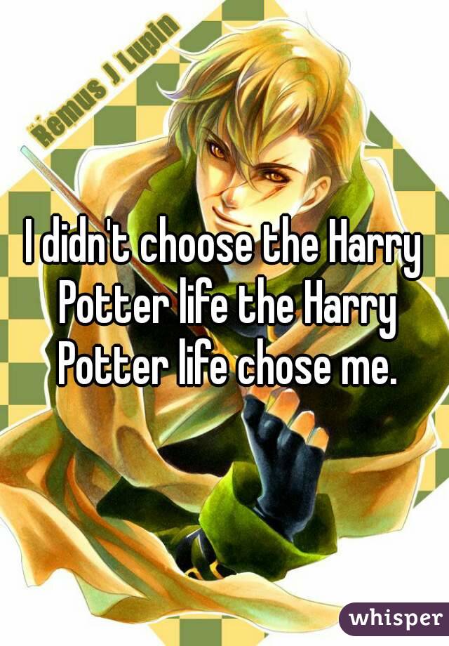 I didn't choose the Harry Potter life the Harry Potter life chose me.
