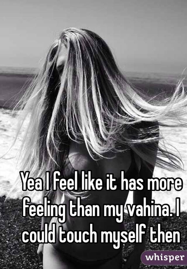 Yea I feel like it has more feeling than my vahina. I could touch myself then 