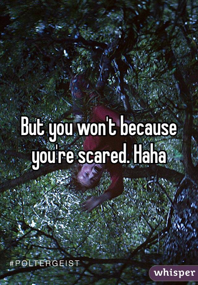 But you won't because you're scared. Haha 
