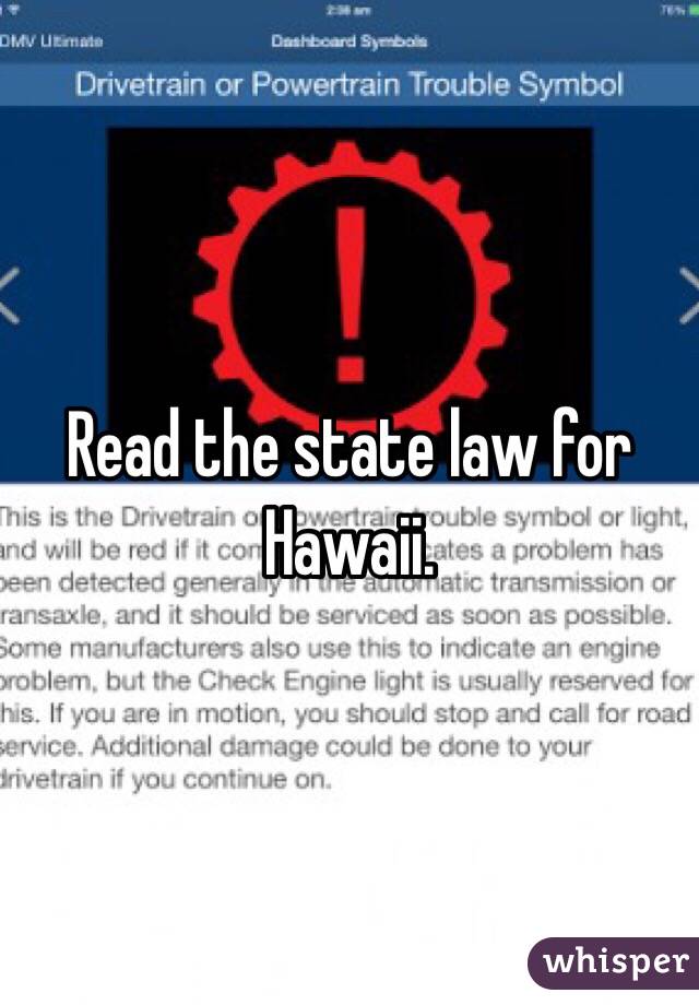 Read the state law for Hawaii. 