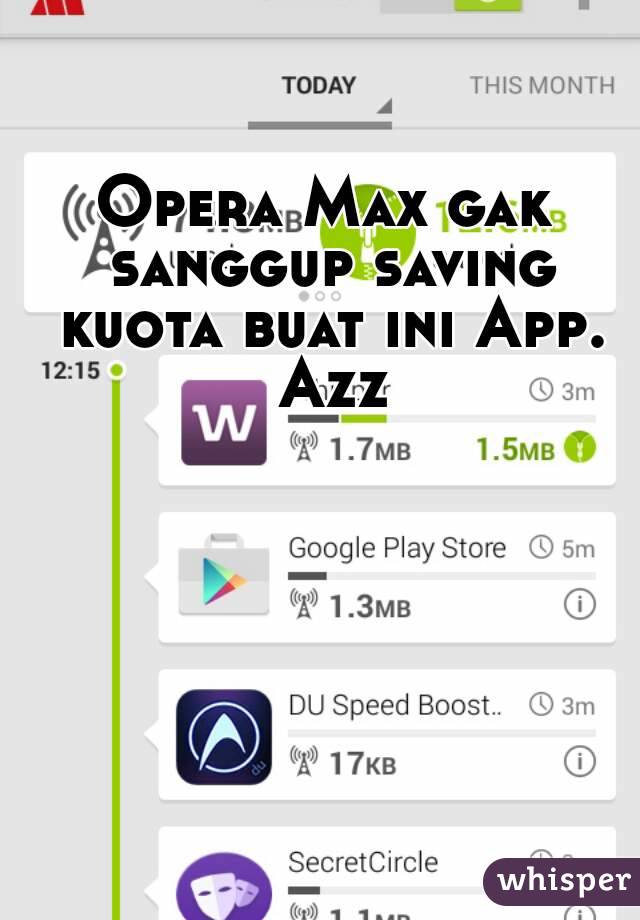 Opera Max gak sanggup saving kuota buat ini App. Azz