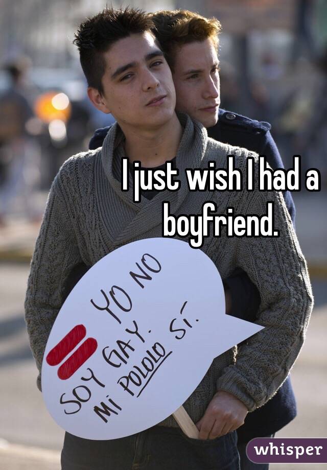 I just wish I had a boyfriend. 