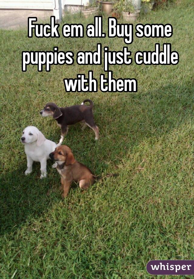 Fuck em all. Buy some puppies and just cuddle with them