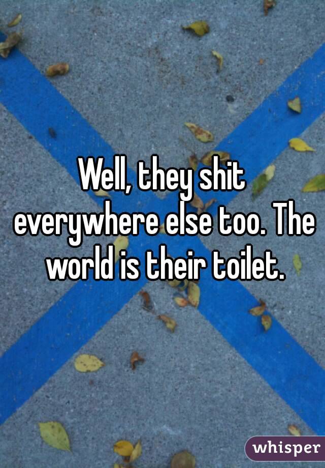 Well, they shit everywhere else too. The world is their toilet.