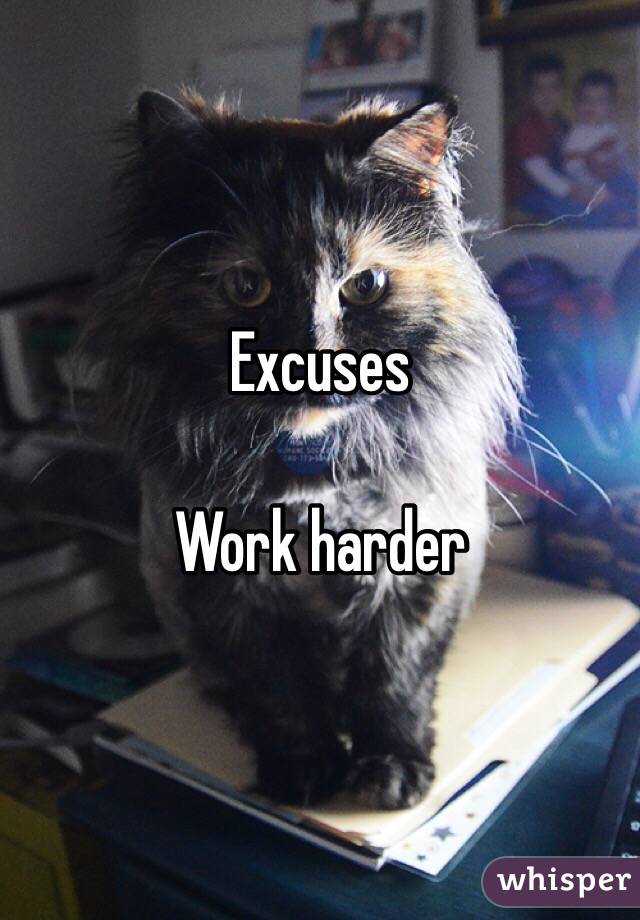 Excuses 

Work harder