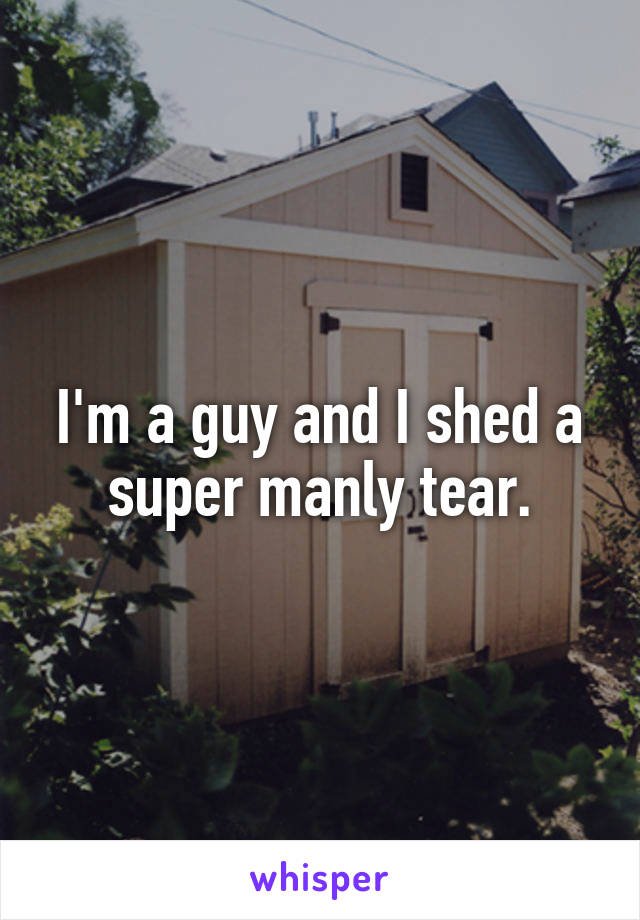 I'm a guy and I shed a super manly tear.