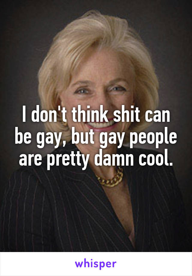 I don't think shit can be gay, but gay people are pretty damn cool.