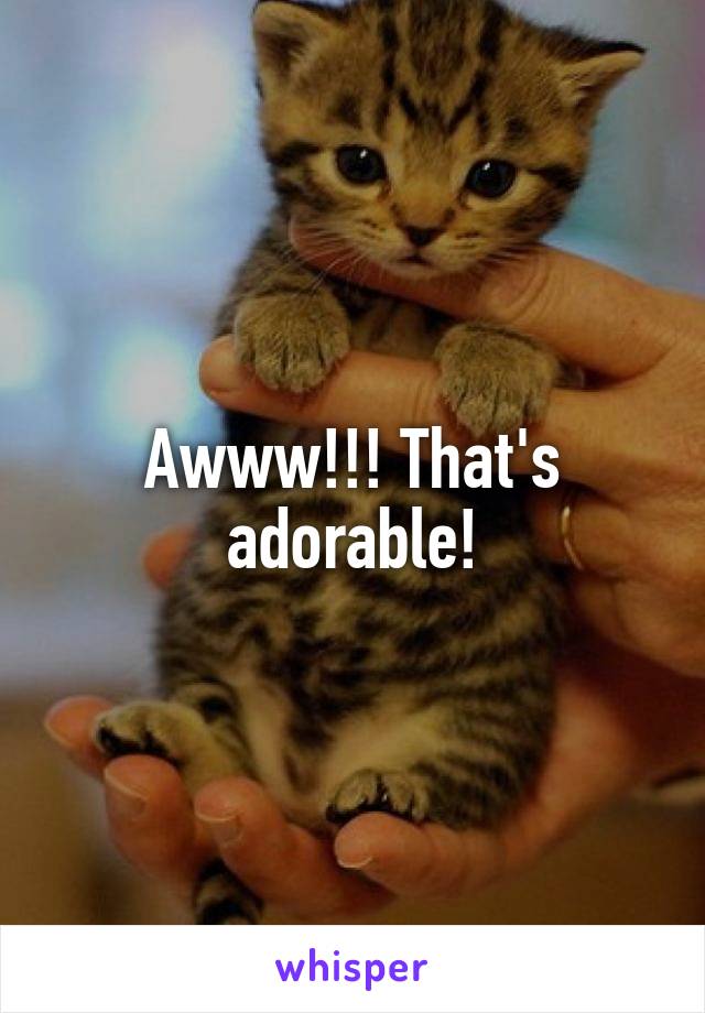 Awww!!! That's adorable!