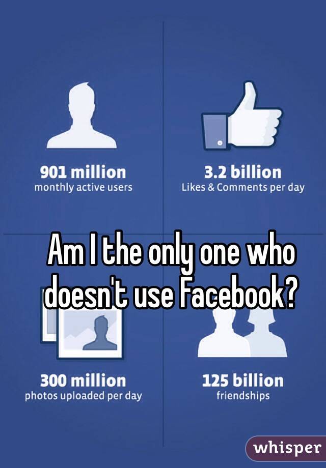 Am I the only one who doesn't use Facebook?