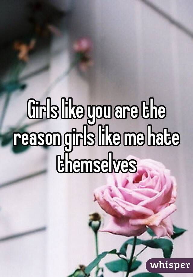 Girls like you are the reason girls like me hate themselves
