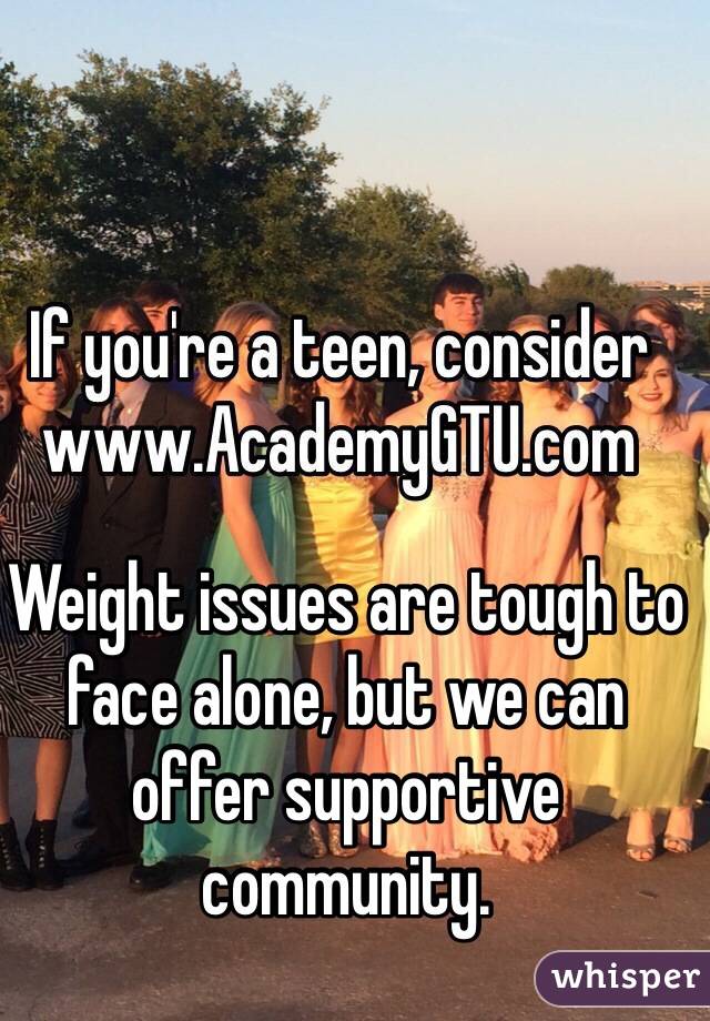 Weight issues are tough to face alone, but we can offer supportive community. 